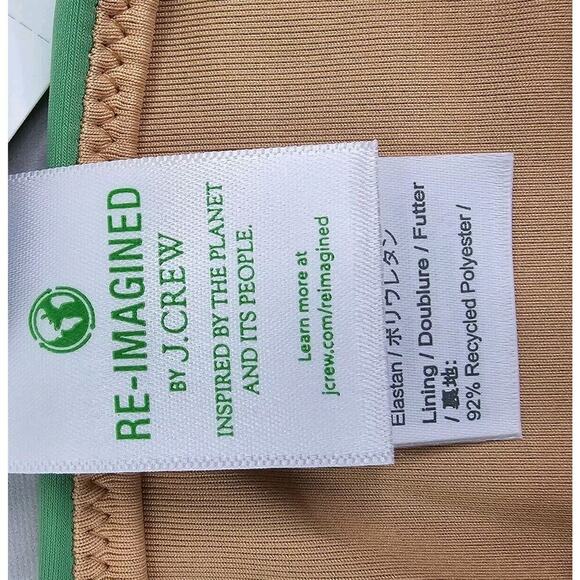 J Crew Swim Bottom XL Green Curved Waist Bikini High Cut Cheeky Mid Kelly BC125 - Picture 7 of 10